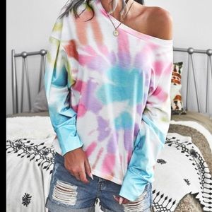 Off the shoulder tee the dye